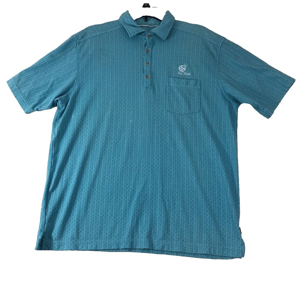 Tommy Bahama Ko Olina Polo Shirt Men's (L-XL?) Blue Circles Geometric‎ TB18 Golf